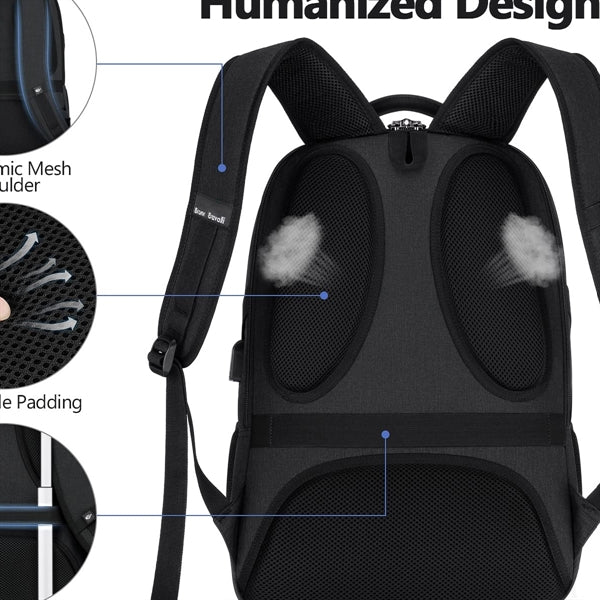 Travel Waterproof Laptop Backpack with USB Charging Port