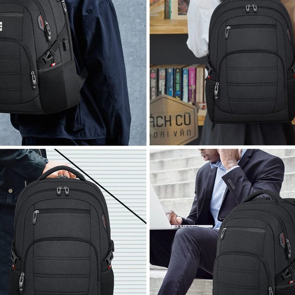 Travel Waterproof Laptop Backpack with USB Charging Port
