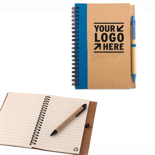 Business Notebook Spiral Lined Notepad Set with Pen