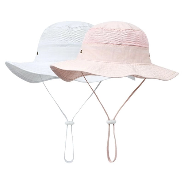 Outdoor Wide Brim Kid Sun Bucket Safari Mesh Hat