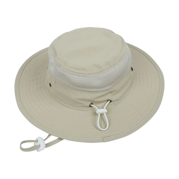 Outdoor Wide Brim Kid Sun Bucket Safari Mesh Hat