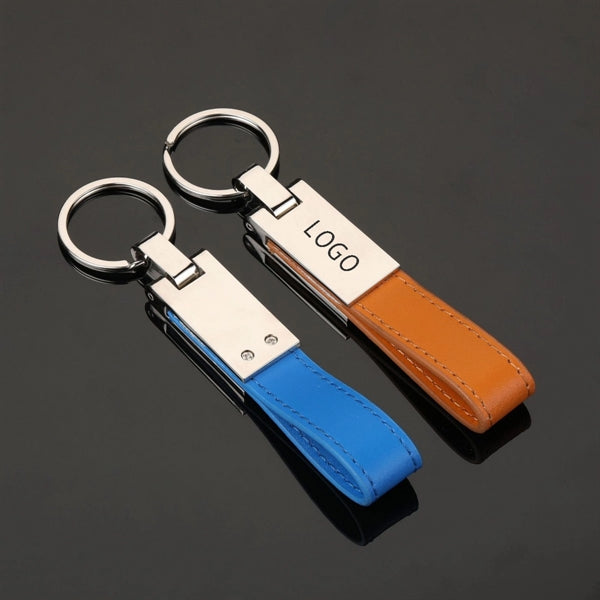 Leather Keychain for Car Home Key Ring Strap Holder