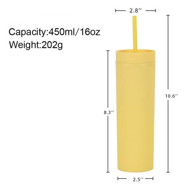 Colored Plastic Tumblers with Lids Straw 16oz