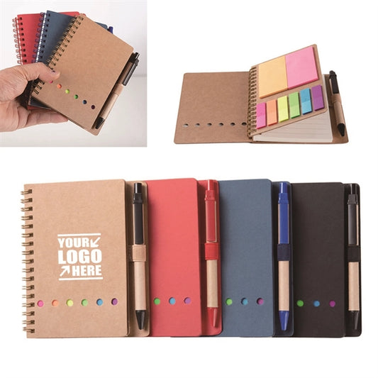 Pocket Spiral Notebook with Sticky Notes&Pen