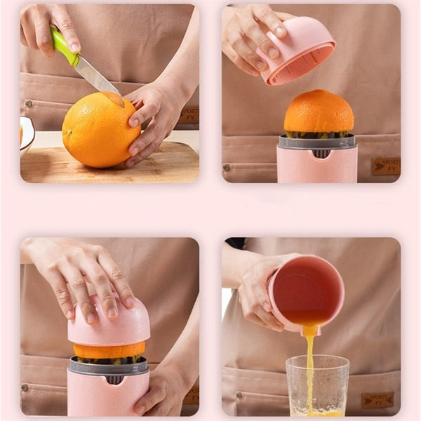 Hand Juicer 2 in 1 Fruit Squeezer with Lid Rotation Press