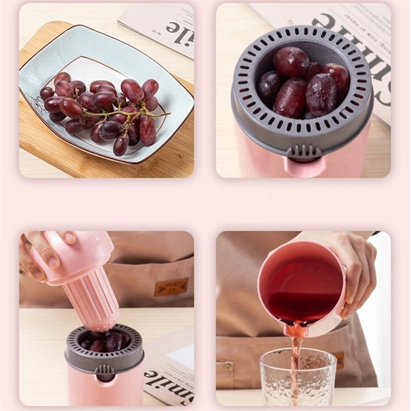 Hand Juicer 2 in 1 Fruit Squeezer with Lid Rotation Press