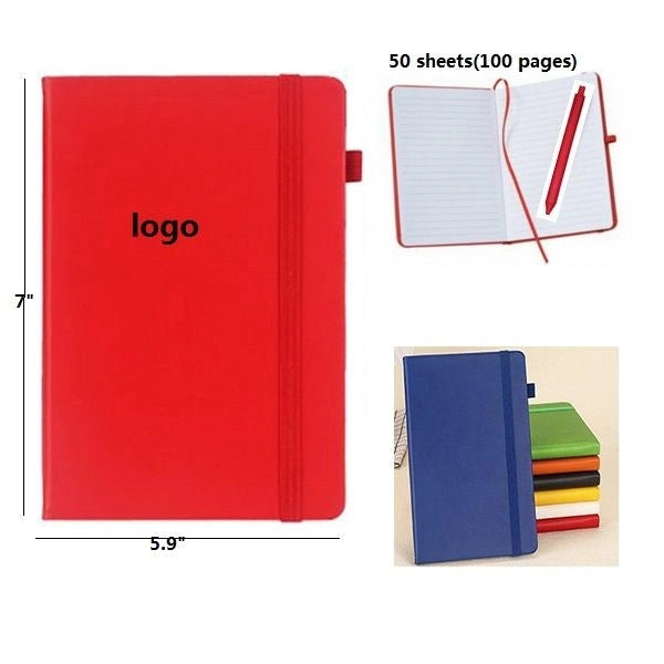 PU Leather Notebook with Elastic Band Pen