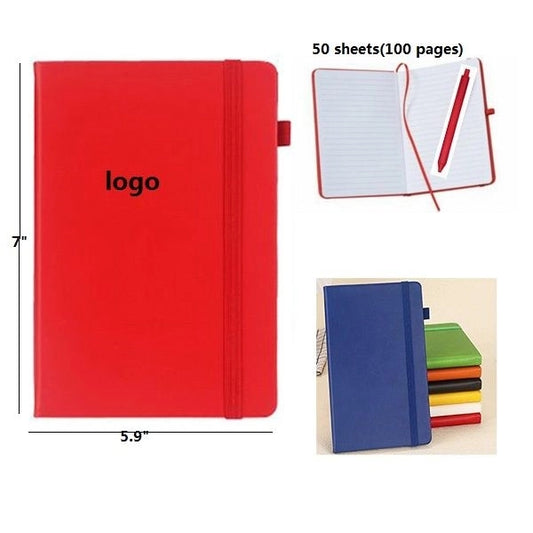 PU Leather Notebook with Elastic Band Pen