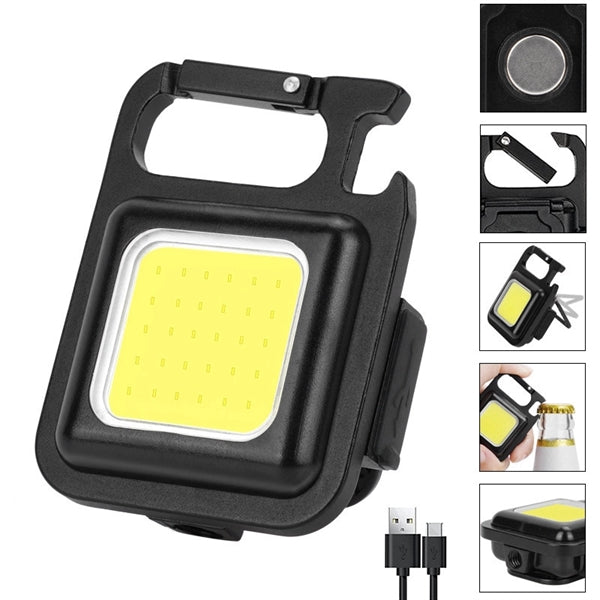 Cob Pocket Light Multifunctional Keychain With Bottle Opener
