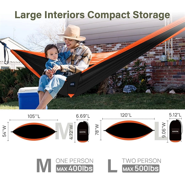 Single and Double Camping Hammocks with Straps