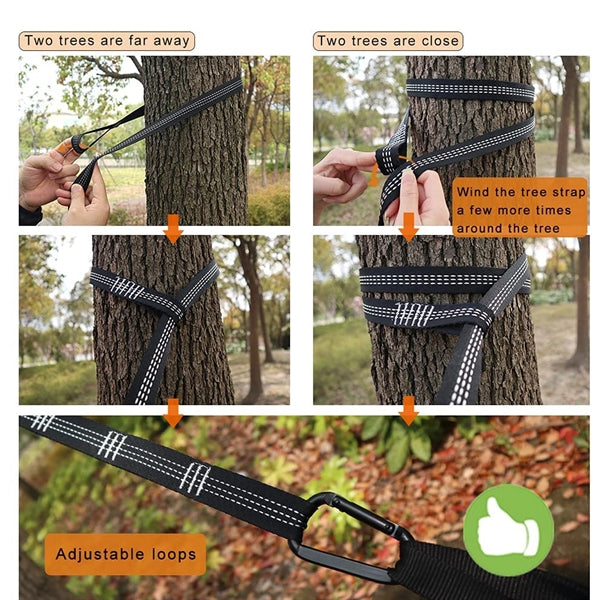 Single and Double Camping Hammocks with Straps