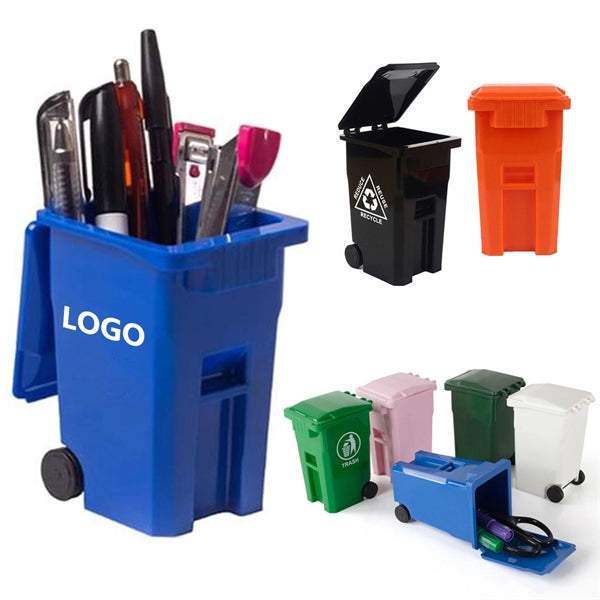 4.8'' Mini Plastic Trash Can Desktop Pen Holder