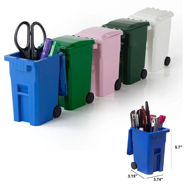 4.8'' Mini Plastic Trash Can Desktop Pen Holder