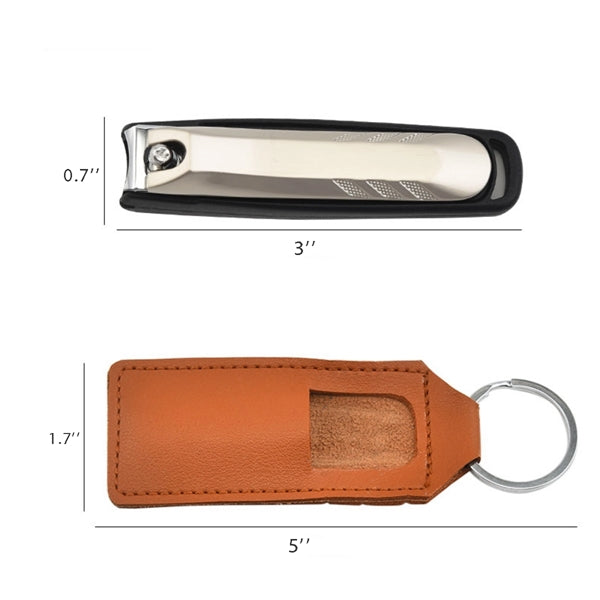Leather Keychain with Nail Clippers Set Manicure Kit