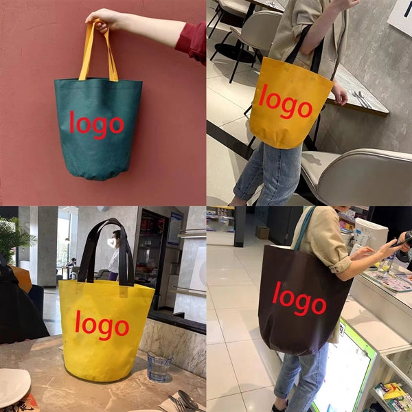 Reuseable Bucket Non Woven Tote Bag With Handle
