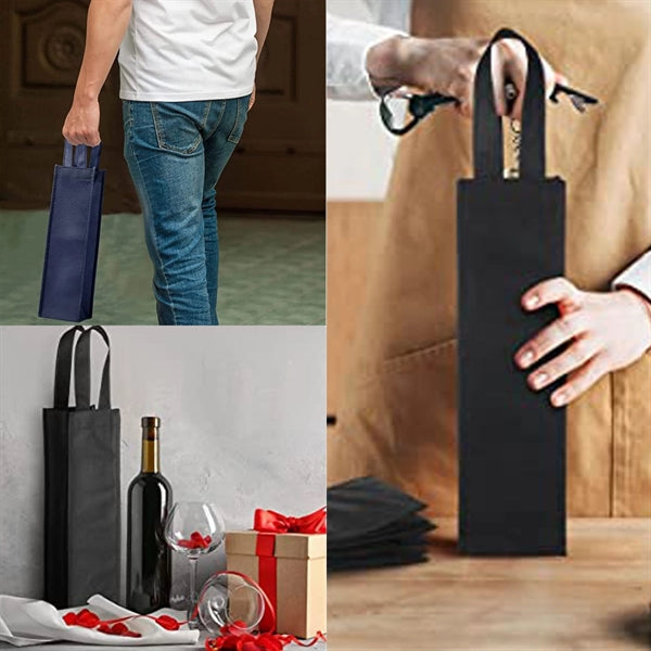 Square Bottom Recyclable Non Woven One Bottle Wine Bags