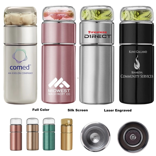 10 oz Tea Water Separation Filter Stainless Steel Bottle