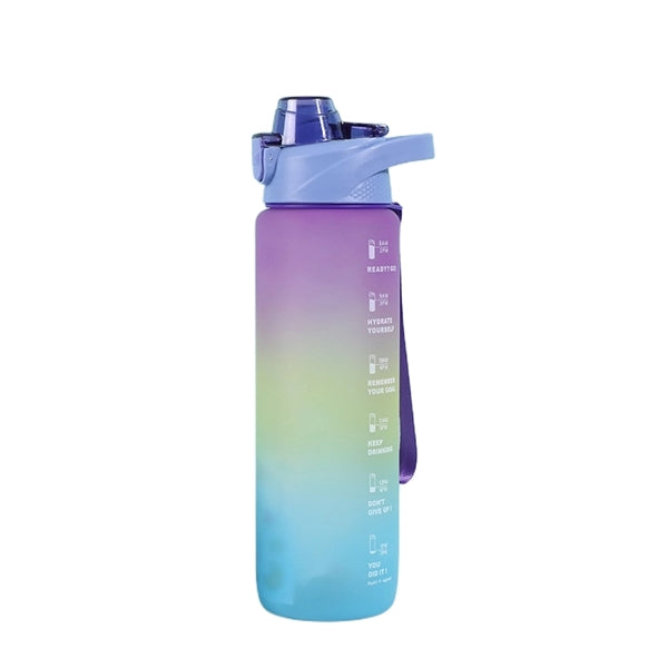 1 Liter Water Bottle With Motivational &Time Marking Straw