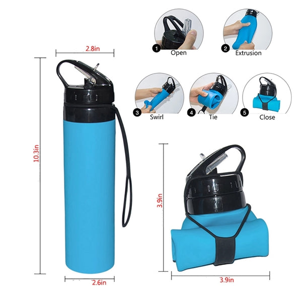 20oz Collapsible Silicone Water Bottle