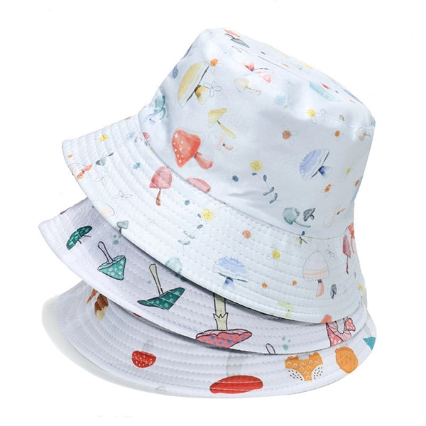 Unisex Print Double Side Wear Reversible Bucket Hat