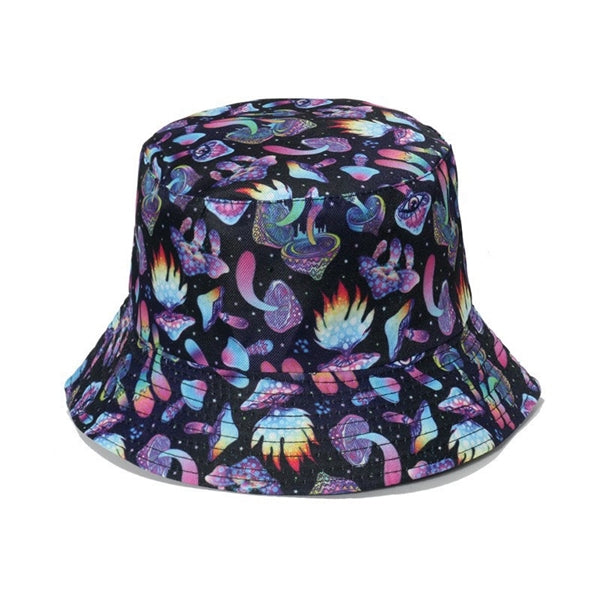 Unisex Print Double Side Wear Reversible Bucket Hat