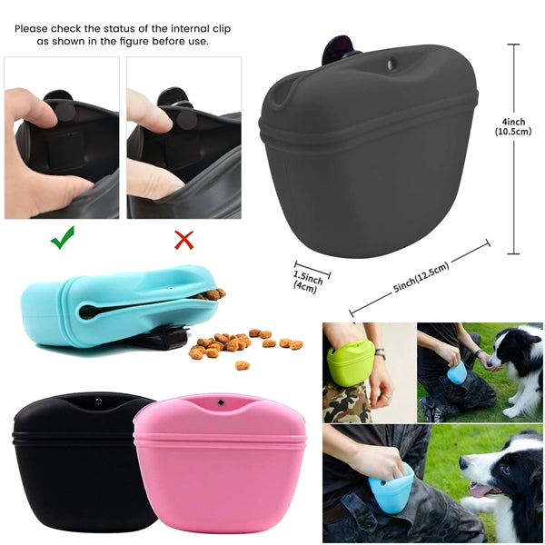 Portable Silicone Pet Dog Treat Pouch