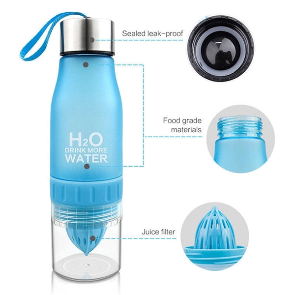 Portable 22 Oz Lemon Fruit Infuser Squeezer Cup Water Bottle
