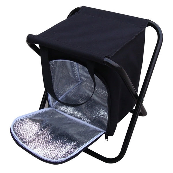 Outdoor Portable Stool with Insulated Cooler Bag