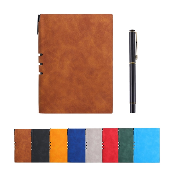Soft PU Leather Notebook Journal w/ Pen Set