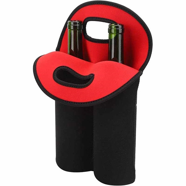 Insulated Neoprene Double Wine Carrier Tote Bag Bottle Holde