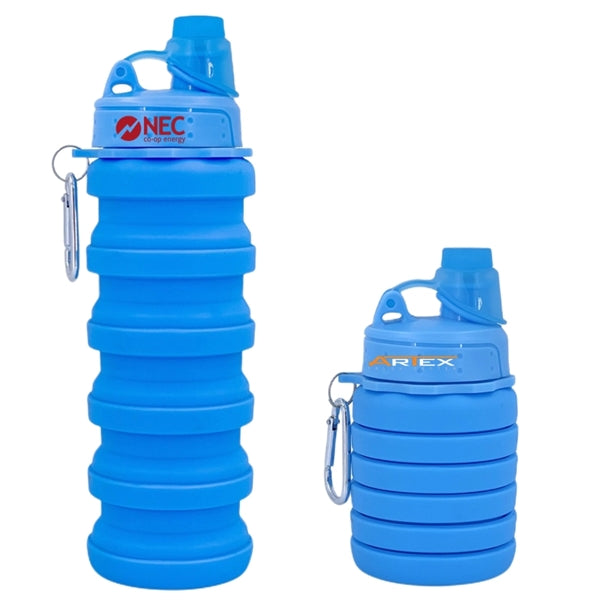 16 oz Silicone Collapsible Water Bottle with Twist Cap