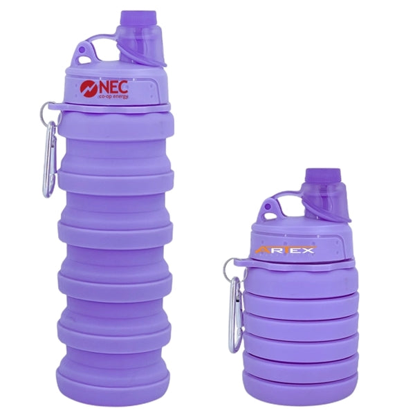 16 oz Silicone Collapsible Water Bottle with Twist Cap