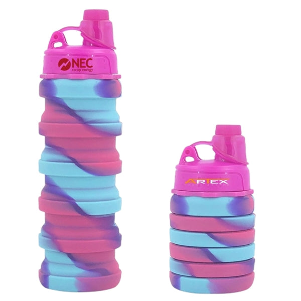 16 oz Silicone Collapsible Water Bottle with Twist Cap