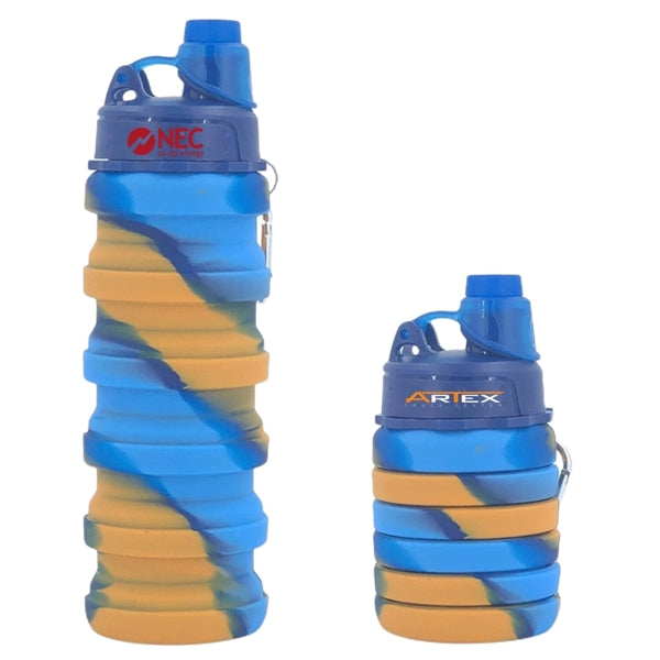 16 oz Silicone Collapsible Water Bottle with Twist Cap