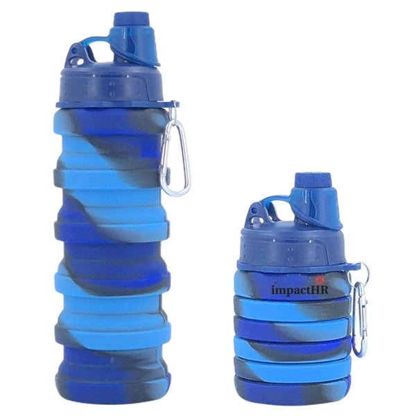 16 oz Silicone Collapsible Water Bottle with Twist Cap