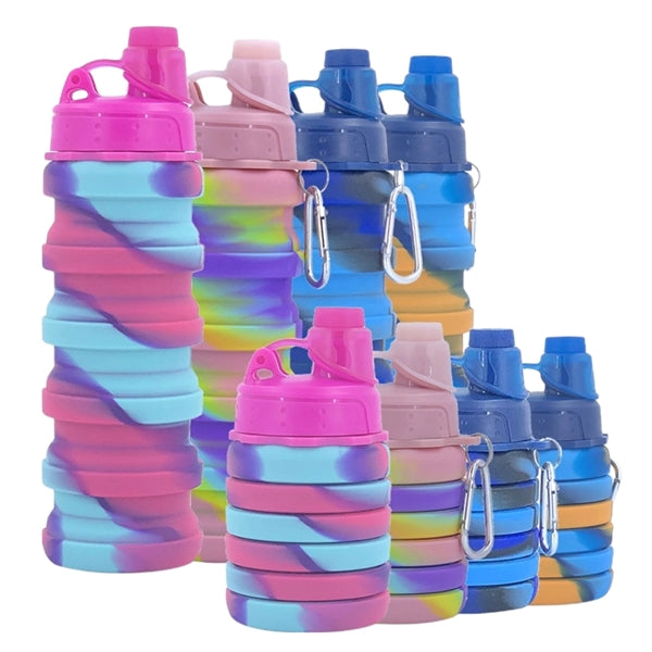 16 oz Silicone Collapsible Water Bottle with Twist Cap