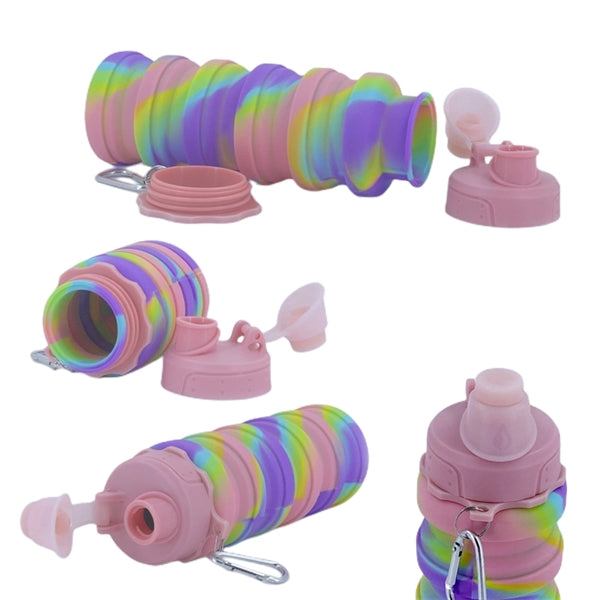 16 oz Silicone Collapsible Water Bottle with Twist Cap