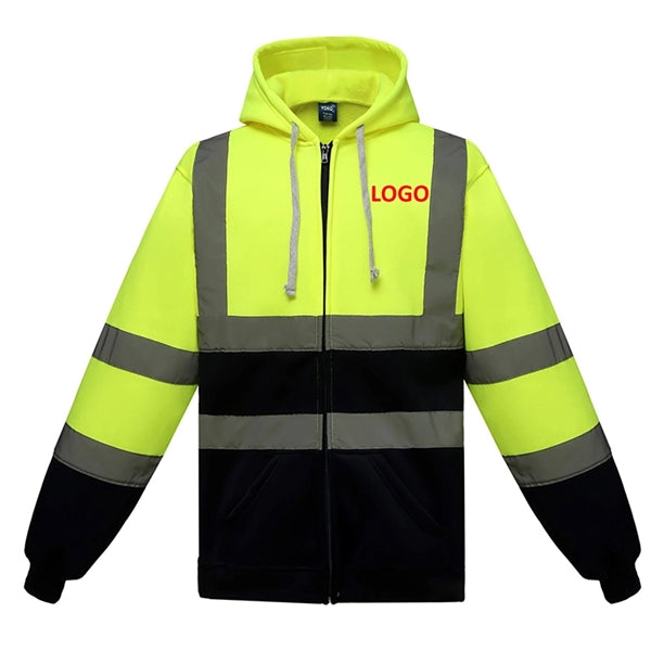 High Visibility Reflective Hoodies With zipper for Men and