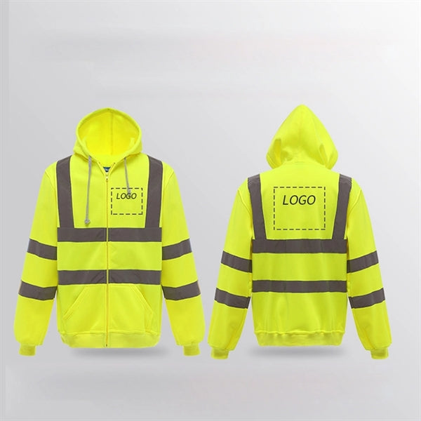 High Visibility Reflective Hoodies With zipper for Men and