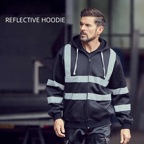 High Visibility Reflective Hoodies With zipper for Men and