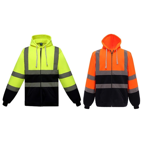 High Visibility Reflective Hoodies With zipper for Men and