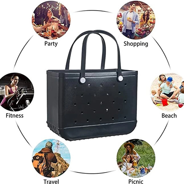 Oversized Waterproof Sandproof Beach Tote Bag Hole Handbag