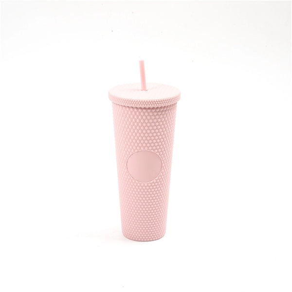 24Oz Double Plastic Durian Cup With Straw