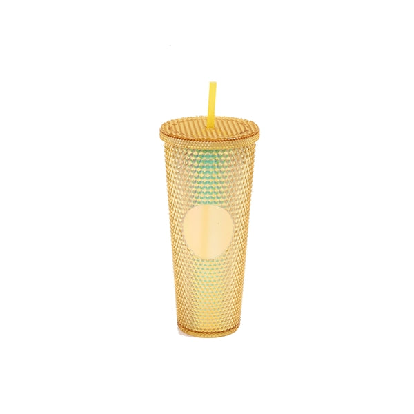 24Oz Double Plastic Lasers Durian Cup With Straw