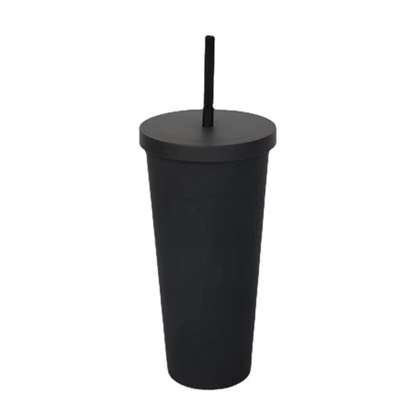 24Oz Double Plastic Outdoor Straw Cup
