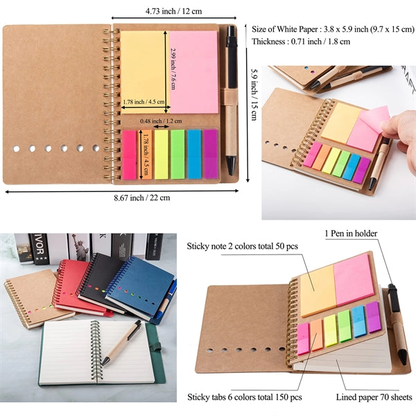 A6 Spiral Notebook with Pen in Holder