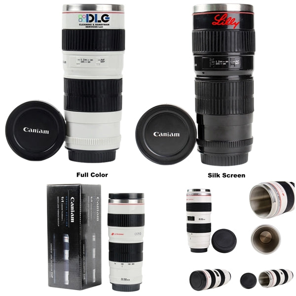 14 oz Travel Car Water Vacuum Simulation Camera Lens Mugs