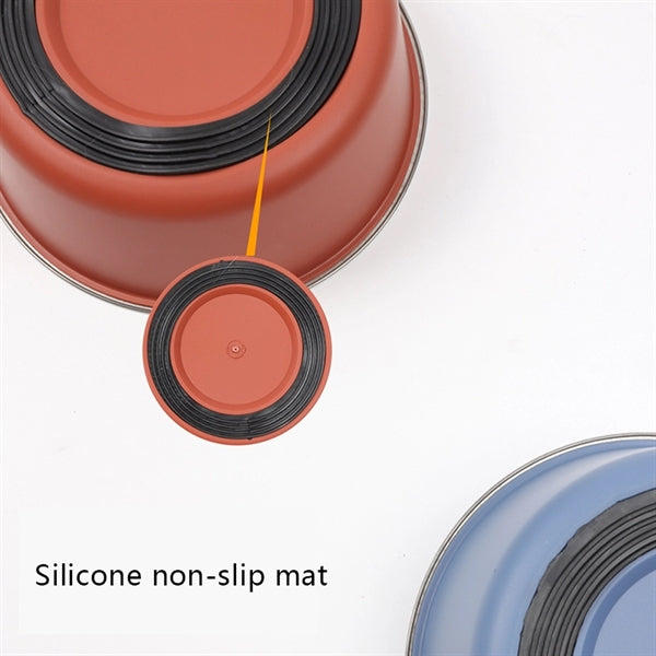 47oz Stainless Steel Double Wall Dog Bowls With Non-Slip Mat