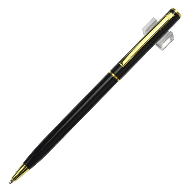 Slim Twist Metal Hotel Pen With Gold Trim