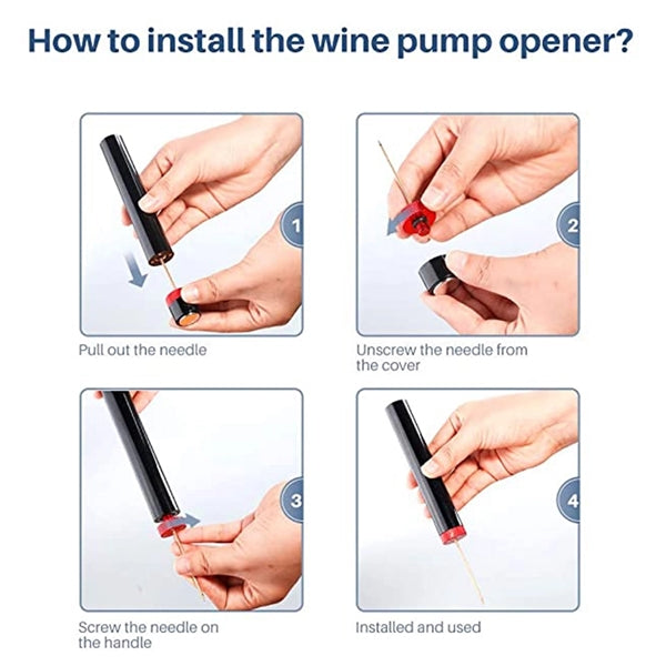 Needle Air Pressure Pump Cork Remover Wine Bottle Opener